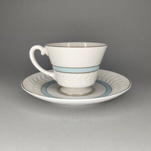 VTG Haviland New York Regents Park Brighton Turquoise Demitasse Teacup & Saucer